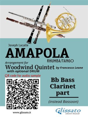 cover image of Bb Bass Clarinet (instead bassoon) part of "Amapola" for Woodwind Quintet